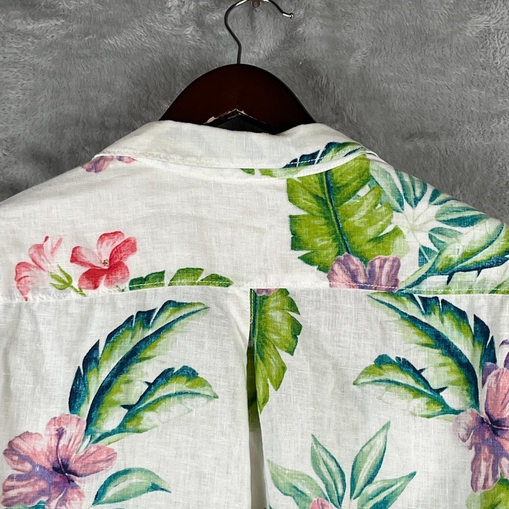 Tommy Bahama Womens XL 100% Linen Tropical Floral Beach Resort Camp Shirt Cruise - Picture 8 of 13